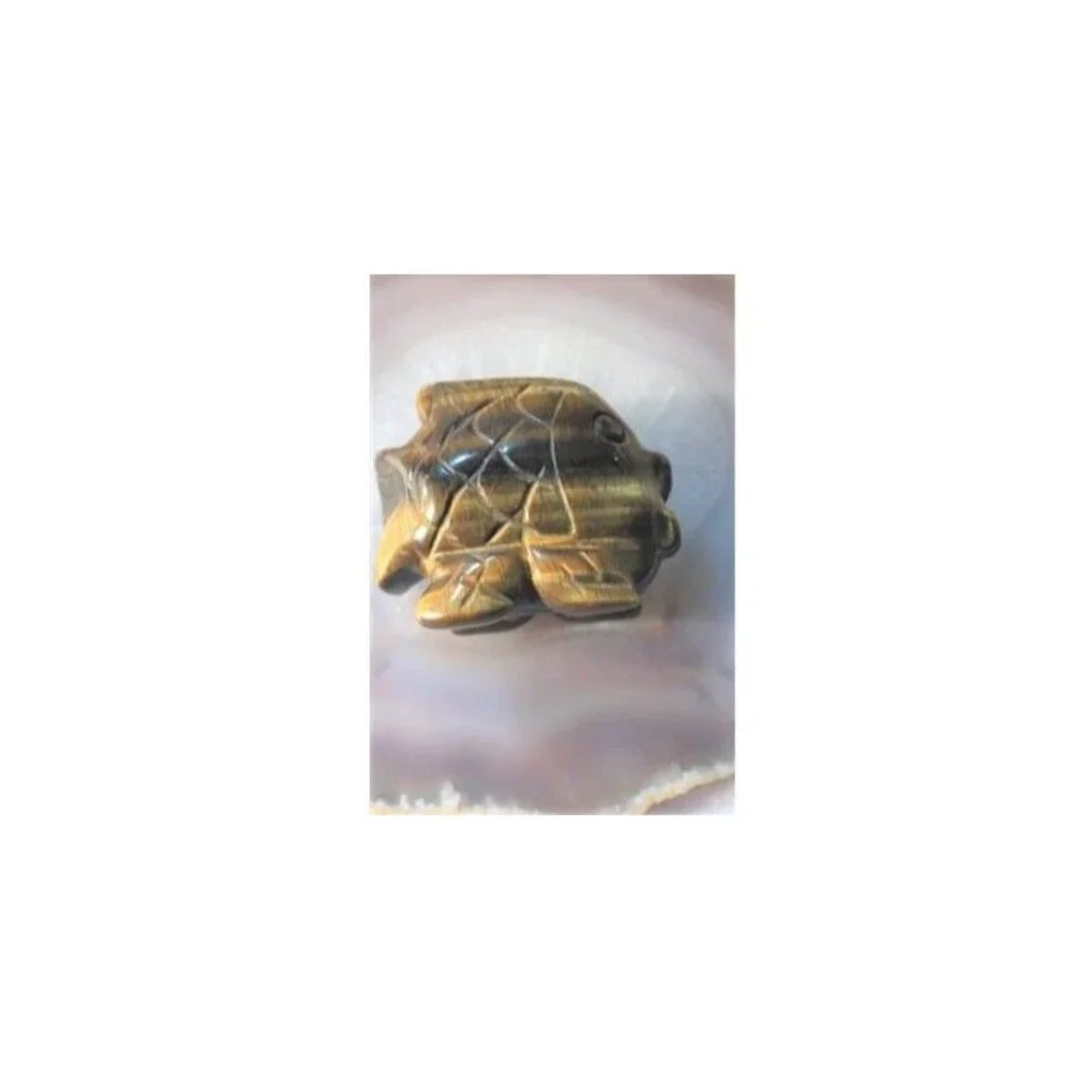 Yellow Tiger Eye Fish Carving